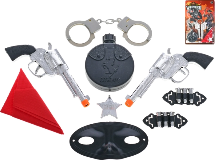 Set klapperende cowboyrevolvers voor kinderen 19 cm