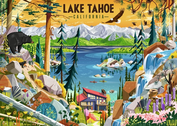 Ravensburger puzzel Kristalhelder Lake Tahoe 1000 stukjes