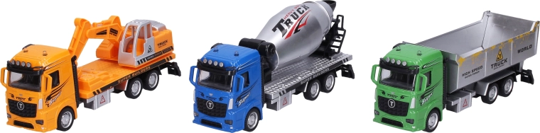 Bouwvoertuig met terugtrekmechanisme 21 cm - 1 stuk