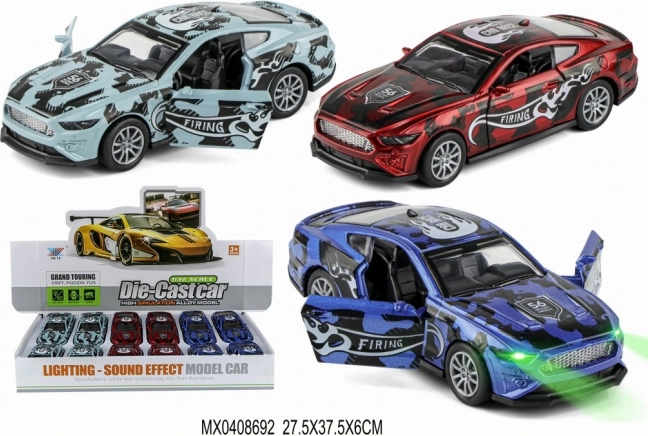 metalen raceautootje 1:32 met openslaande deuren en licht