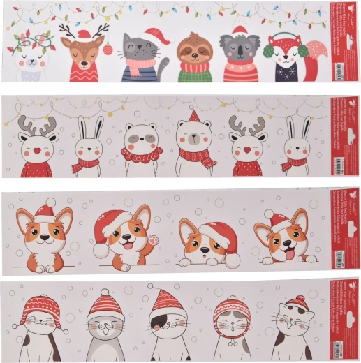Zelfklevende kerst-raamfolie voor kinderen 64 × 15 cm (4 varianten)