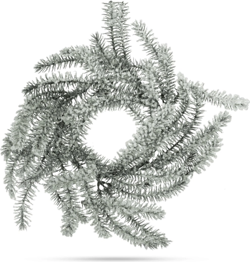 Groene besneeuwde kerstkrans 27 cm