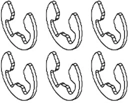 Jamara borgclip (E-clip) voor het hoofd­tandwiel Skull - set 6 stuks