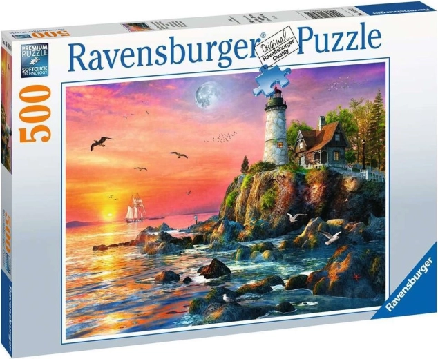 Ravensburger puzzel Vuurtoren bij zonsondergang 500 stukjes