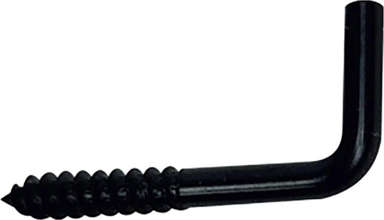 Haak met schroef 18 × 50 mm, zwart, 5 stuks