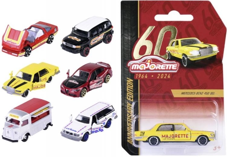 Majorette jubileum metalen autootje 1:64 – 60 jaar, mix modellen