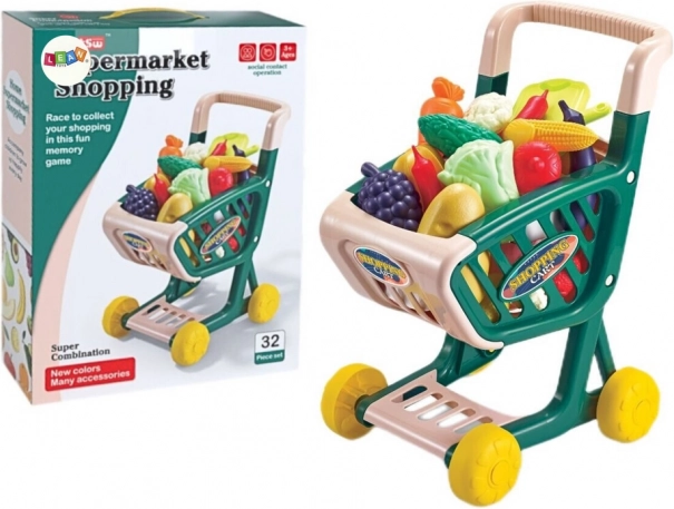 Kinderwinkelmandje Set groenten en fruit groen