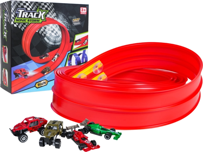 Variabele racebaan van PVC-tape van 4 m met autootjes