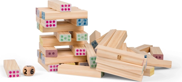 Reusachtige cijfertoren – houten balansspel voor kinderen en volwassenen