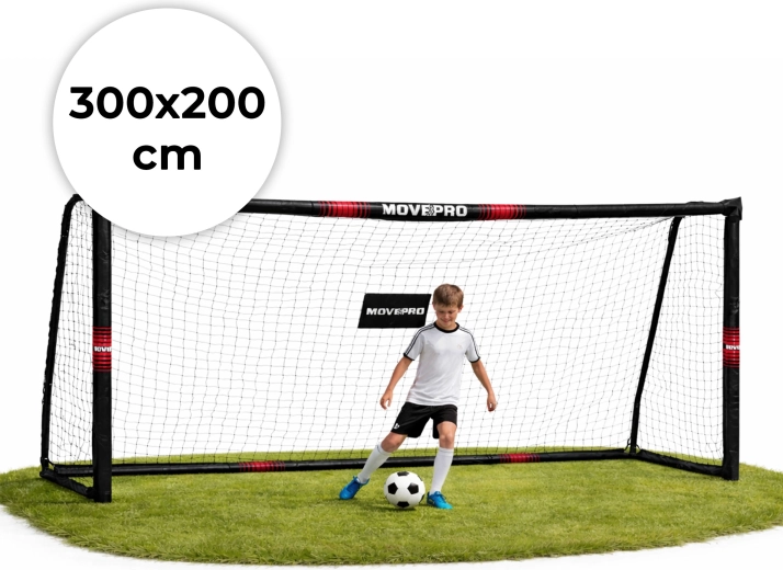 Voetbaldoel met net 300 × 200 × 120 cm MOVEPRO