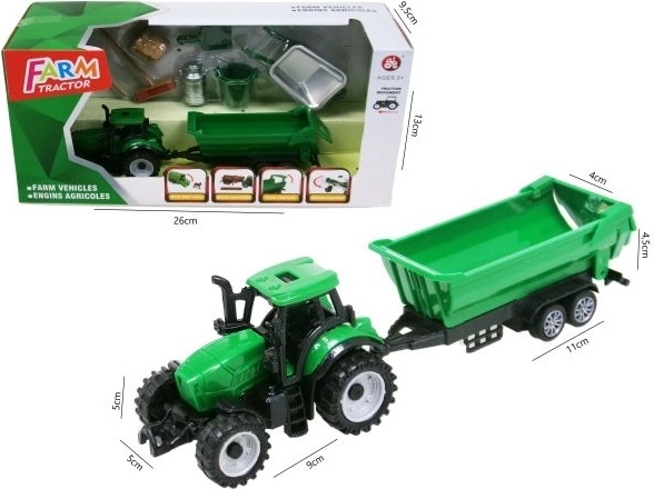 Tractor met aanhanger en accessoires
