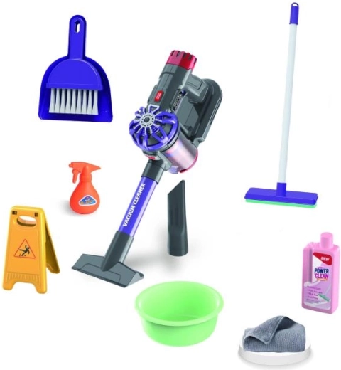 PLEJO schoonmaakset met steelstofzuiger voor kinderen
