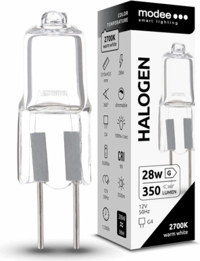 Modee ECO halogeenlamp G4 28 W, 350 lm, warm wit, dimbaar