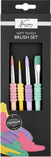 Set zachte penselen Nassau Fine Art Soft Touch, 4 stuks