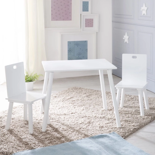 Roba kindertafel met 2 stoelen, wit