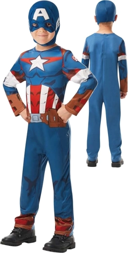 Kinderkostuum Marvel Avengers Captain America met masker, 110–116 cm