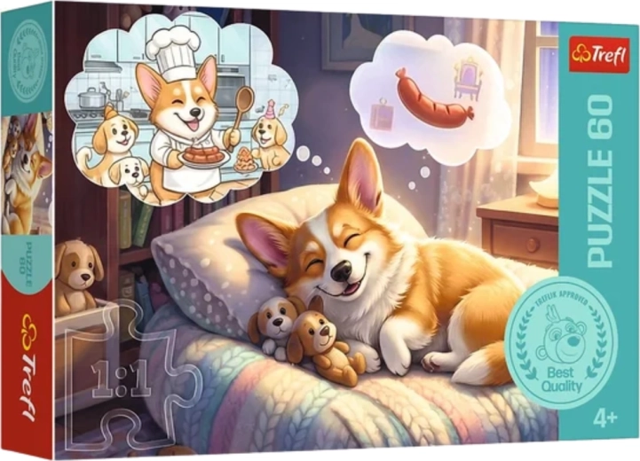 Puzzel 60 stukjes – corgi in dromenland Trefl