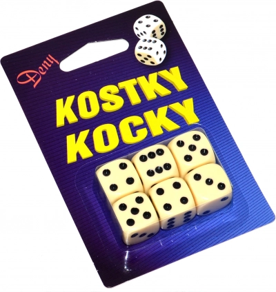 Dobbelstenen in een doosje