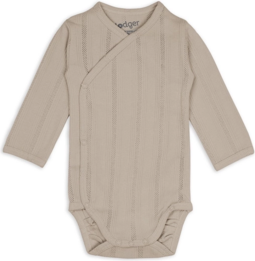 Lodger babyrompertje met lange mouwen Pointelle Shell maat 50