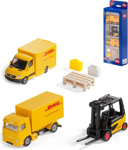 SIKU DHL-logistiekset met voertuigen en vorkheftruck