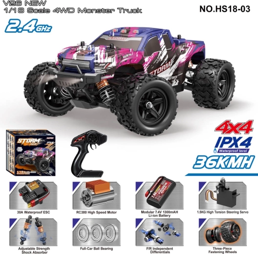 Op afstand bestuurbare terreinwagen STORM 1:18