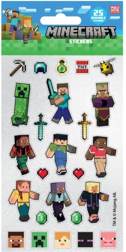 Herbruikbare Minecraft-stickers – 25 stuks