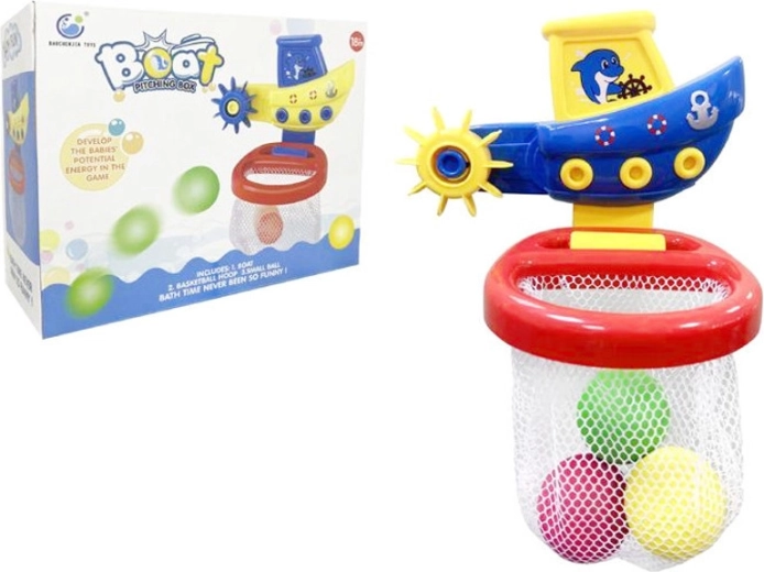 Bad speeltje – bootje met mand en balletjes voor kinderen