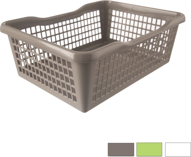 Plastic opbergmandje 36 × 27 × 13 cm (mix van kleuren)