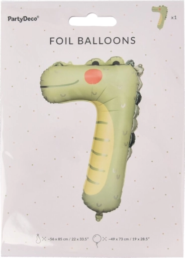 Folieballon cijfer 7 met krokodil KIDS