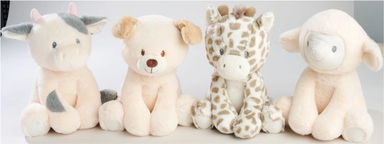 Pluchen diertje met rammelaar 18 cm - 1 stuk