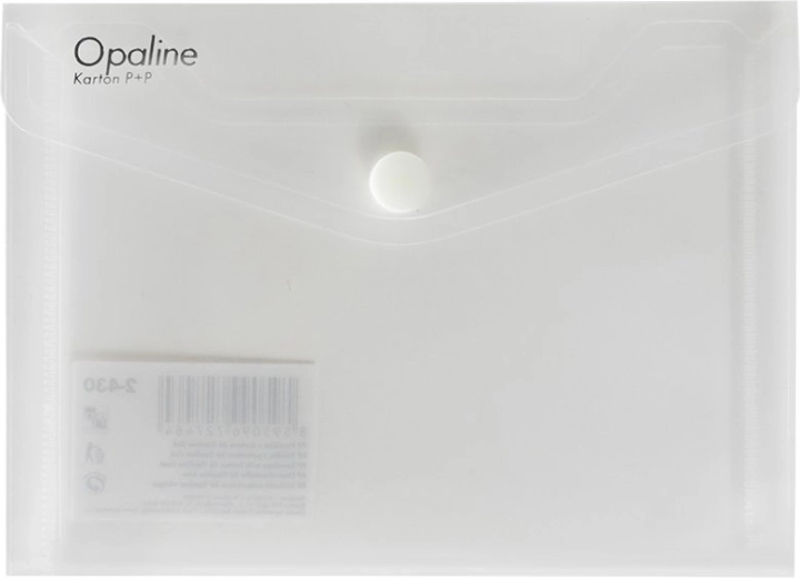 Opbergmapje met drukknoop voor documenten A6 Opaline transparant