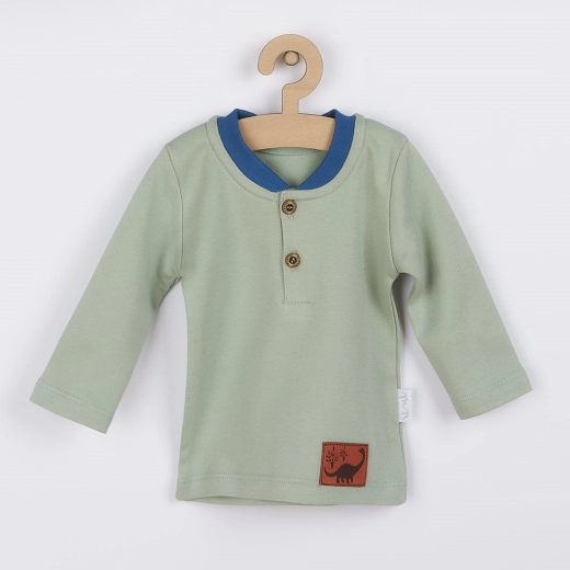 Kinderkatoenen T-shirt met lange mouwen Nicol Ivo, groen