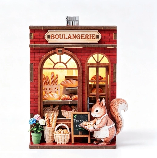 2Kids Toys 3D houten bouwpakket magnet Squirrels bakkerij