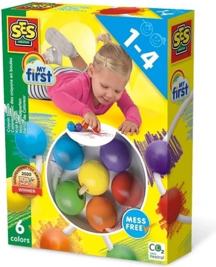 SES Creative Mijn eerste kralenwaskrijtjes (6 kleuren)