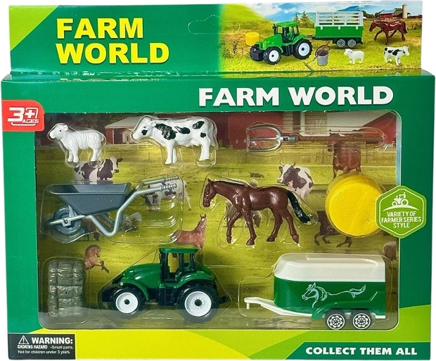 Boerderijset met dieren en figuur