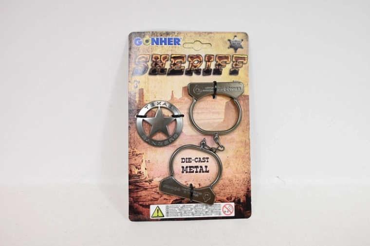 Gonher cowboyhandboeien en metalen sheriffbadge
