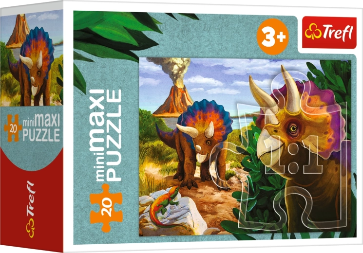 Puzzel miniMAXI 20 stukjes - Ontdek de wereld van dinosaurussen
