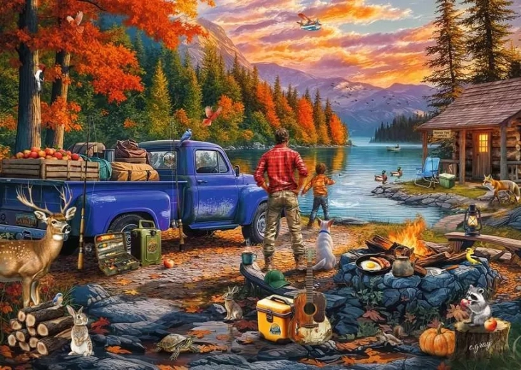 Ravensburger puzzel zonsondergang bij het meer 300 stukjes