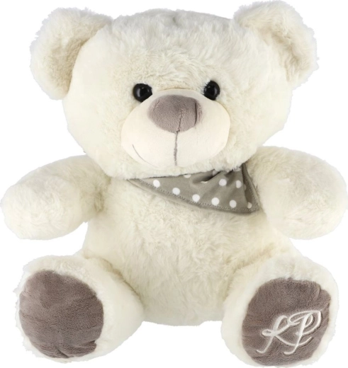 Pluchen teddybeer met sjaaltje 35 cm – wit