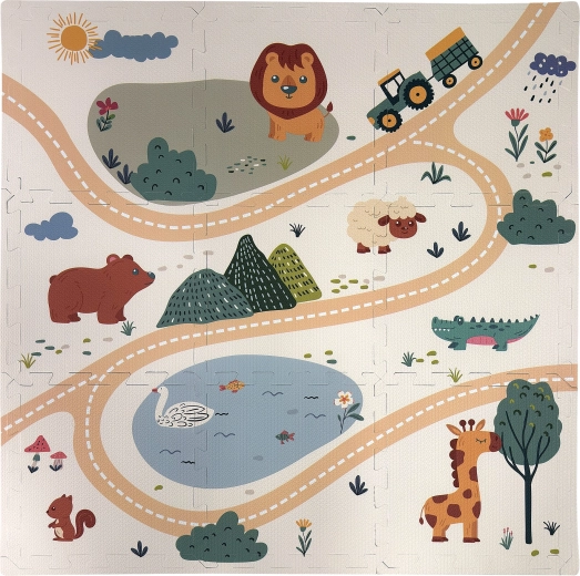 Humbi safari dieren schuimpuzzel speelmat, 9 delen