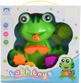 Kikker voor in bad met zuignappen en gietertje in de vorm van een visje