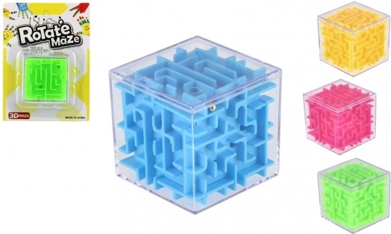 Plastic 3D doolhof kubus 5 × 5 cm – zakformaat puzzel voor kinderen en volwassenen