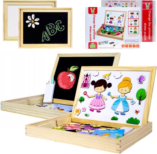 Houten multifunctioneel educatief bord 2-in-1