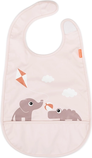Done by Deer slabbetje met klittenbandsluiting Playground, roze