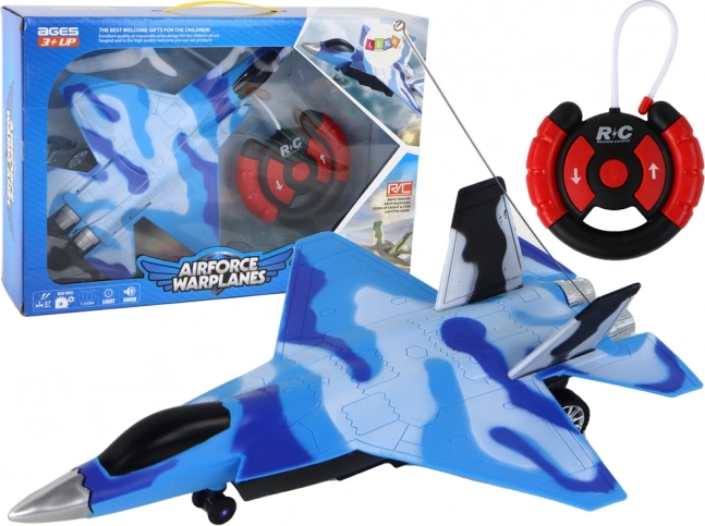 Op afstand bestuurbare jager met geluid- en lichteffecten