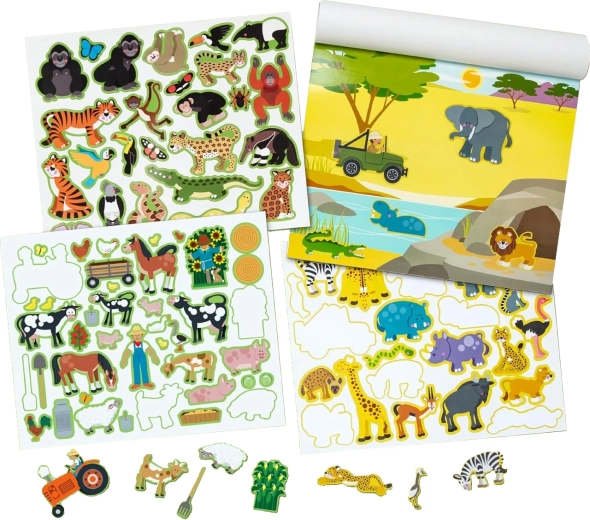 Stickerpad dierenomgevingen – herbruikbare stickers MELISSA & DOUG