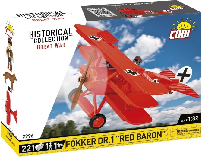 Bouwset vliegtuig Fokker DR.1 Red Baron – 221 onderdelen