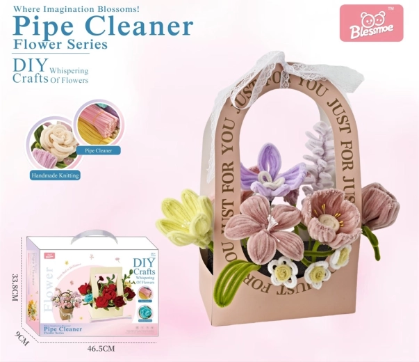 Creatieve DIY-set voor kinderen om een bloemenboeket te maken