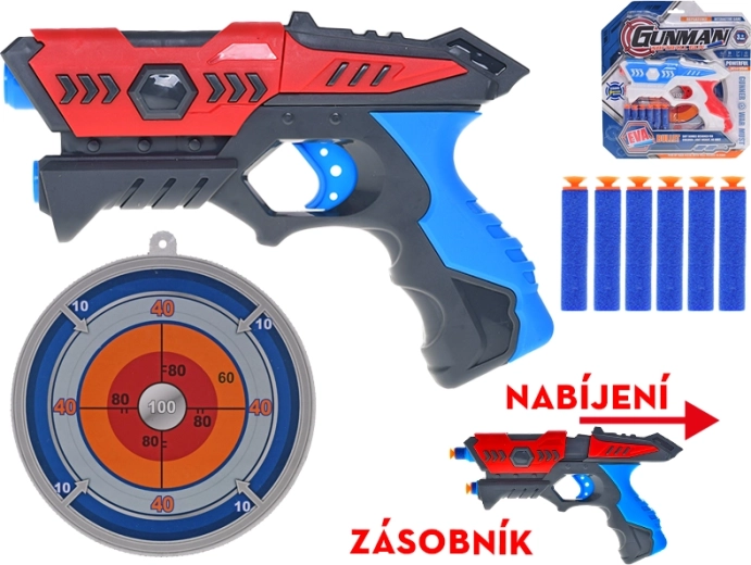 Speelgoedpistool met foamkogels, doelwit en teller