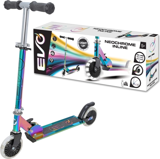 Opvouwbare kinderstep EVO Light Up Neochrome met verlichte wielen